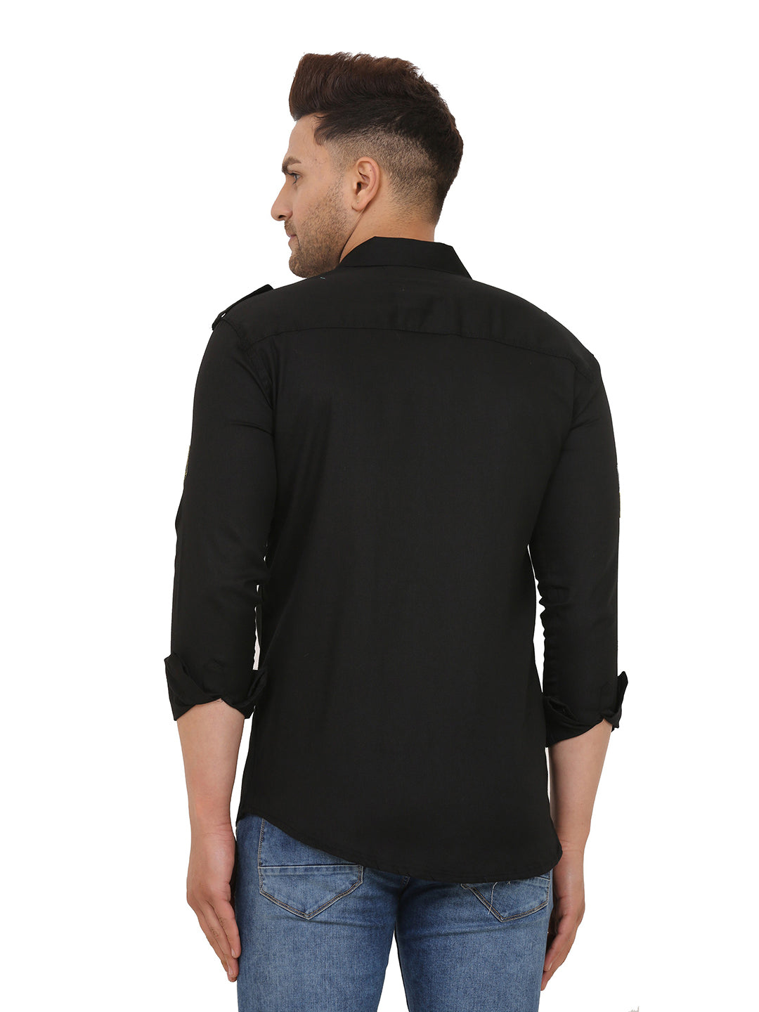 Men's Stylish Cotton Casual Shirt | Affordable and Trendy Fashion ( Black )