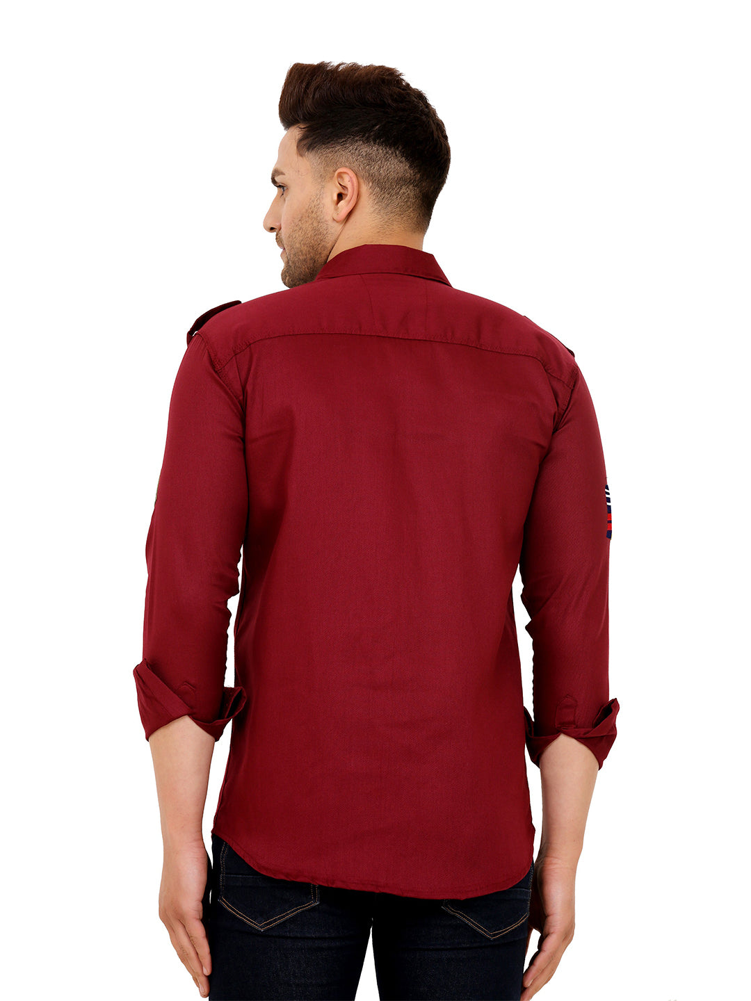 Men's Stylish Cotton Casual Shirt | Affordable and Trendy Fashion ( Maroon )