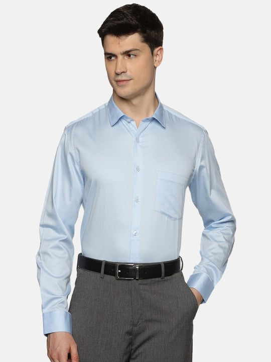 Men Premium Spread Collar Solid Cotton Formal Shirt Zabolo