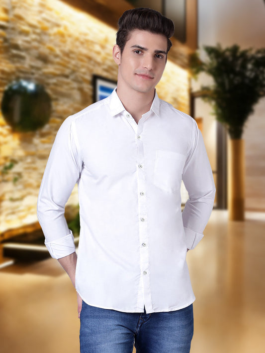 Zabolo Regular Fit Solid Spread Collar Mens Formal Shirt, Full Sleeve Zabolo