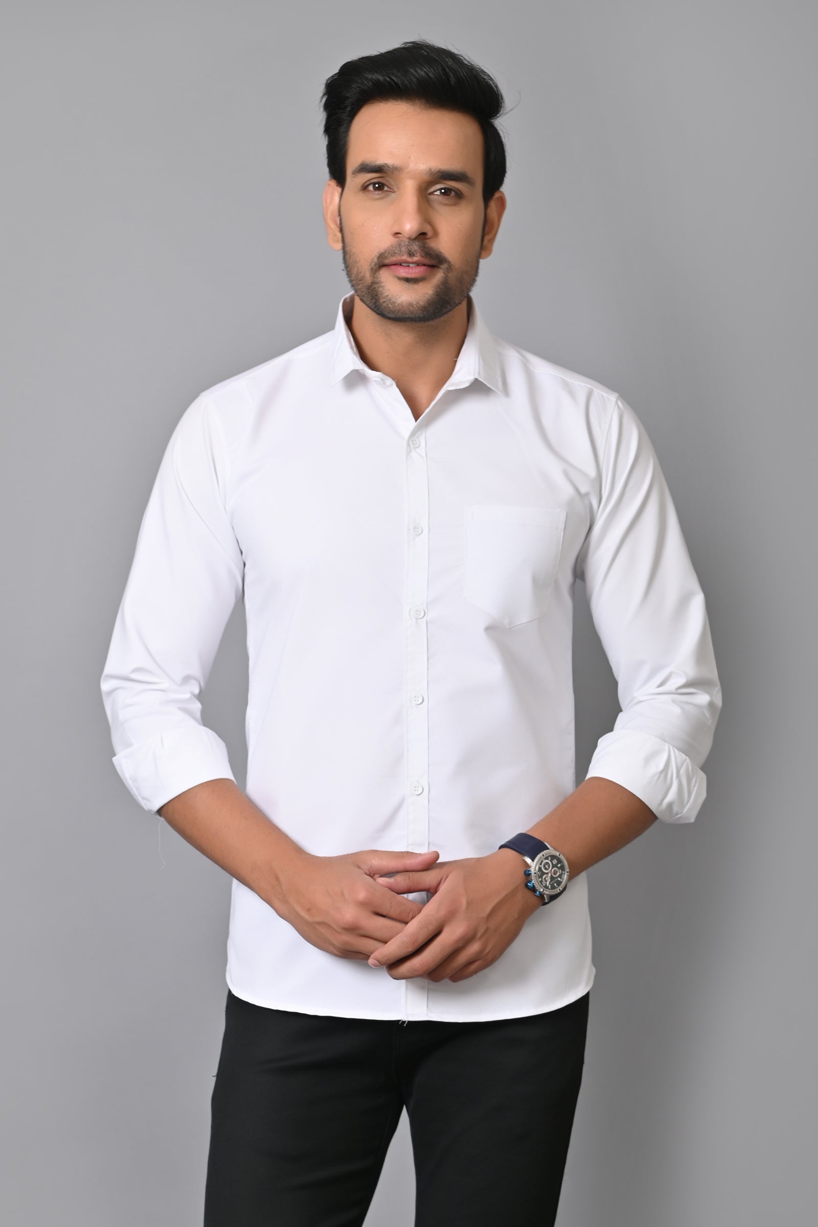 Zabolo Formal Shirt for Men Regular Fit Shirt with Patch Pocket Zabolo