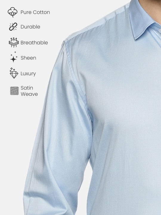 Men Premium Spread Collar Solid Cotton Formal Shirt Zabolo