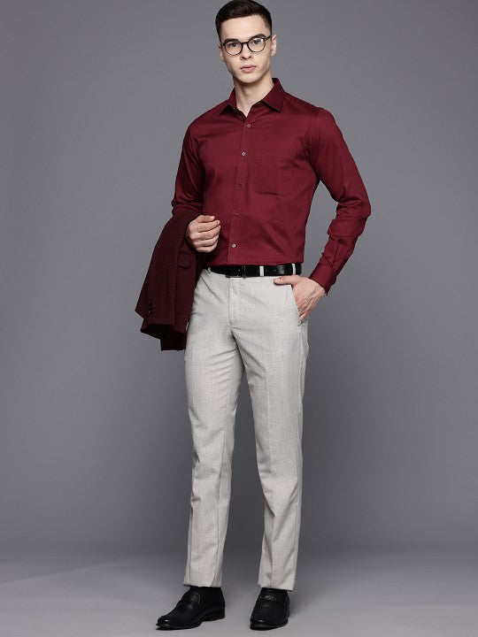 Comfort Self Design Spread Collar Casual Cotton Relaxed Fit Shirt Zabolo