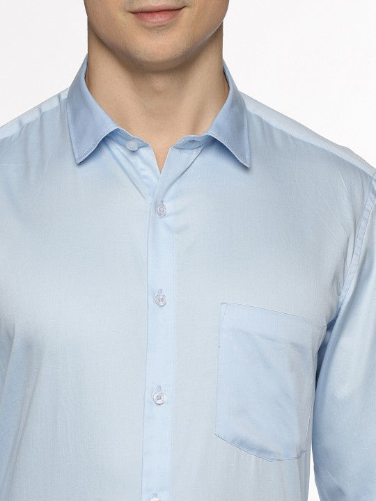 Men Premium Spread Collar Solid Cotton Formal Shirt Zabolo