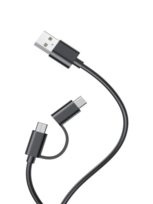 Zabolo 2 in 1 Fast Charging & Sync Portable USB Data Cable 2.4 A, 1.2 Meter (USB Type C & Micro USB Cable) Zabolo