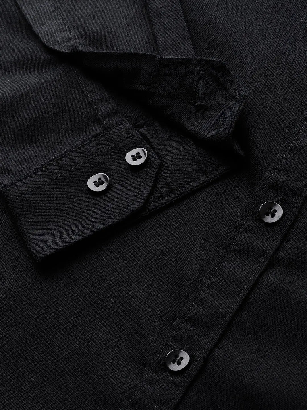 Zabolo Men Regular Fit Solid Spread Collar Formal Shirt (Full Sleeve, Black) Zabolo