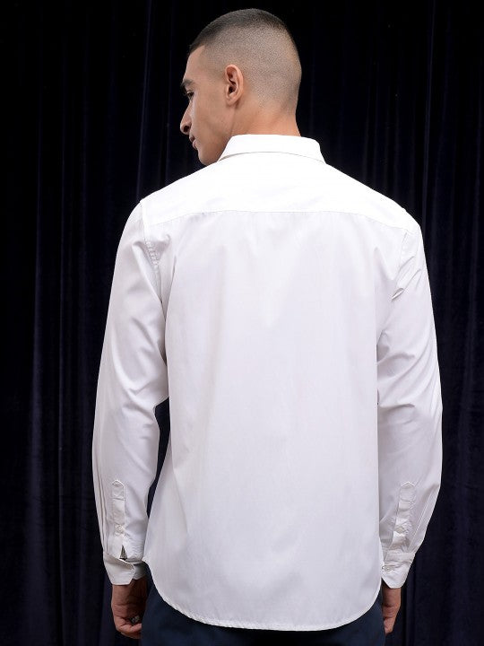 Men Regular Fit Solid Spread Collar Casual Shirt Zabolo