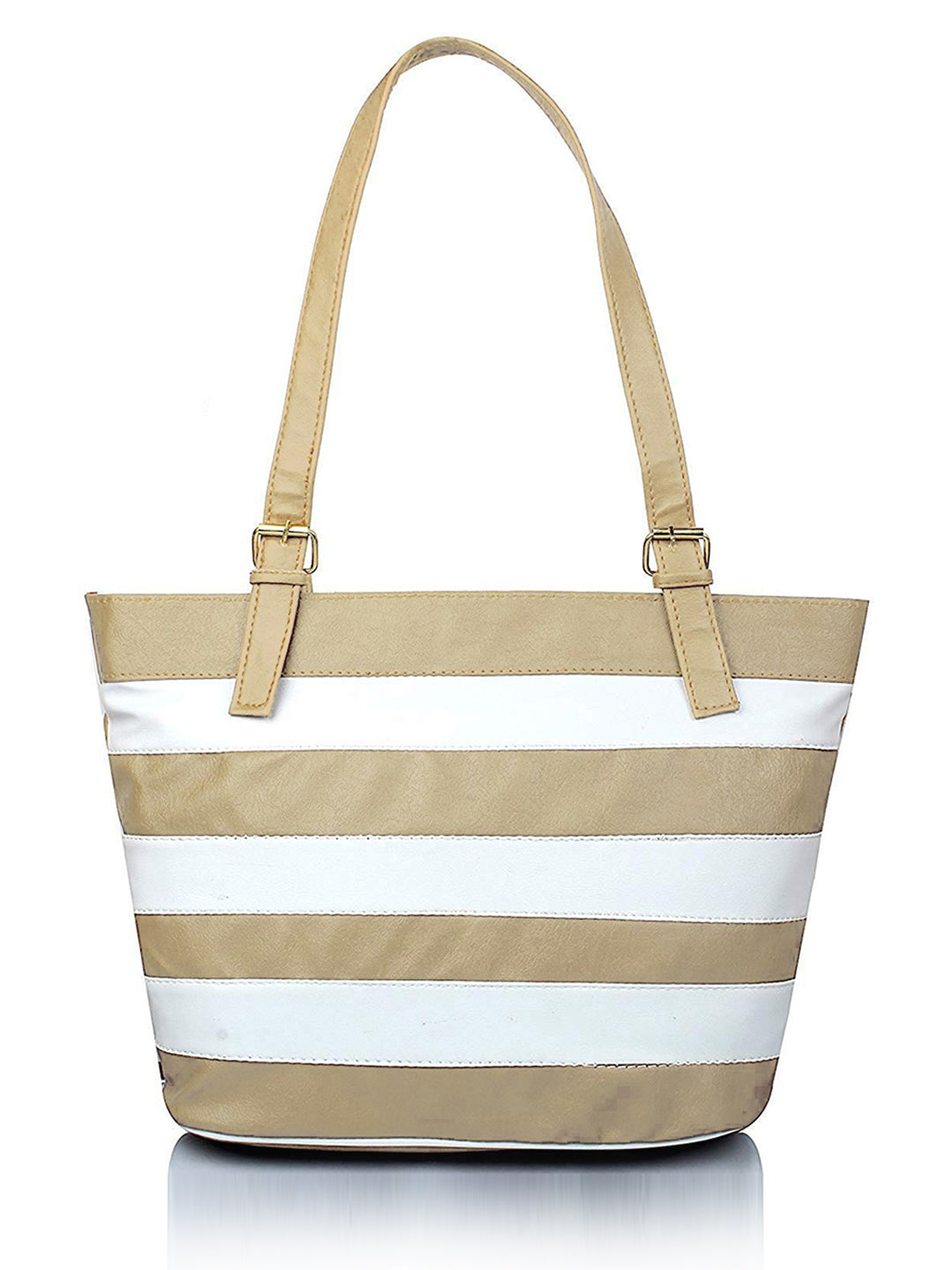 Women Shoulder Bag - Extra Spacious (White & Beige) Zabolo