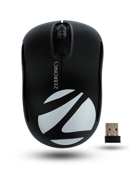 ZEBRONICS Zeb-Dash Wireless Optical Mouse  (USB 2.0, Black)