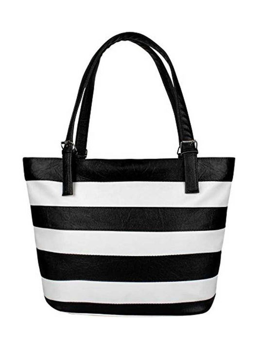 Women Shoulder Bag - Extra Spacious (White & Black)