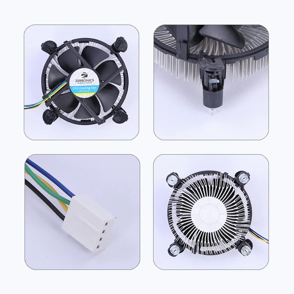 ZEBRONICS Genuine CPU FAN for Core i3/i5/i7 CPU Cooler  (Black) Zebronics
