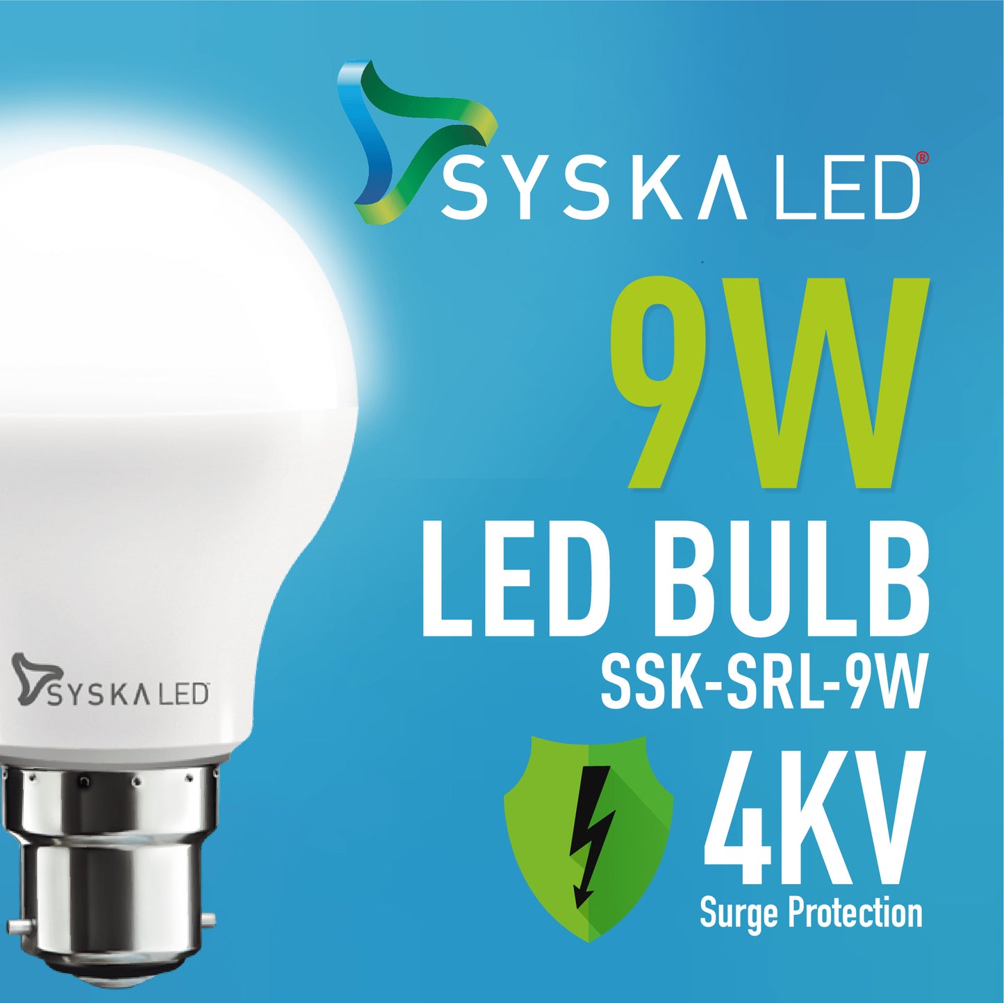 Syska Super Max B22 9 W iLED Bulb SSK-PAG-9W-iLED CW - 6500K Pack of 4 Zabolo