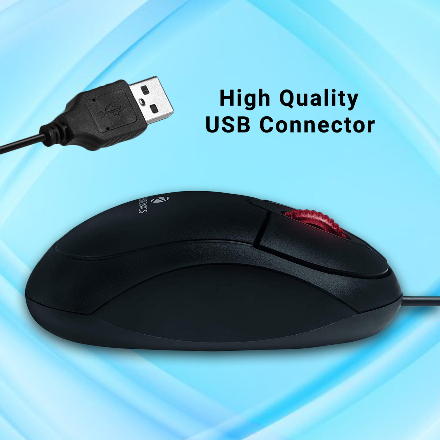 ZEBRONICS ZEB-RISE Wired Optical Mouse (USB 2.0, Black) Zebronics