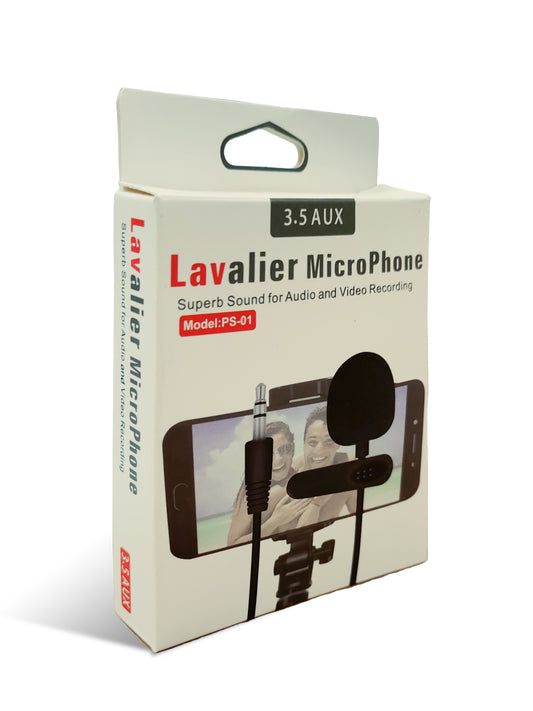 Lavalier Microphone for YouTube and smartphones Collar Mic  (Black)