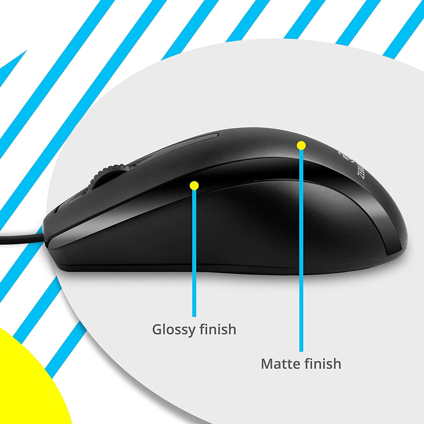 Zebronics Zeb-Alex Wired USB Optical Mouse with 3 Buttons Wired Optical Mouse  (USB 2.0, Black) Zebronics