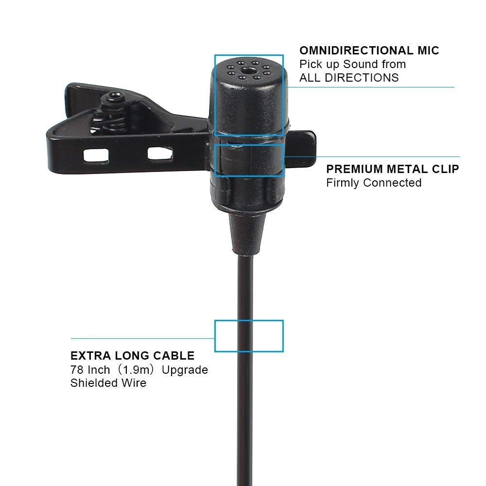 Zabolo Collar - Mic Clip on Microphone 3.5mm for Lectures, Teaching, and making Videos Microphone (Zb_04) Zabolo