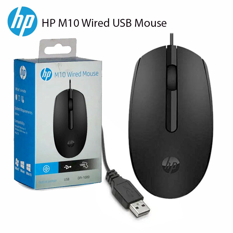 HP M10 Wired Optical Mouse  (USB 2.0, Black) HP