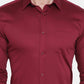 OLMA Men Regular Fit Solid Spread Collar Formal Shirt (Full Sleeve, Maroon)