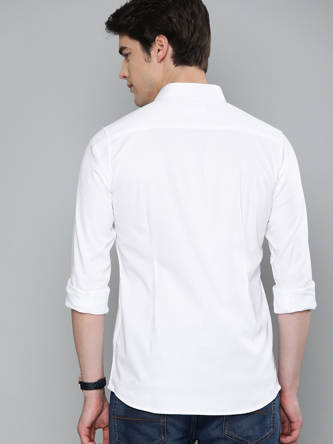 Zabolo Men Regular Fit Solid Spread Collar Formal Shirt (Full Sleeve, White)