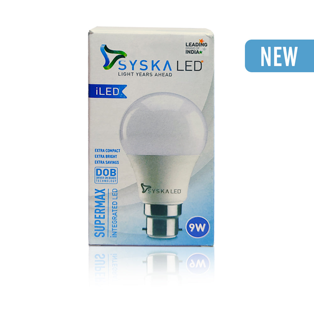 Syska Super Max B22 9 W iLED Bulb SSK-PAG-9W-iLED CW - 6500K Pack of 4 Zabolo
