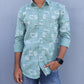 Men Slim Fit Printed Spread Collar Casual Shirt Zabolo