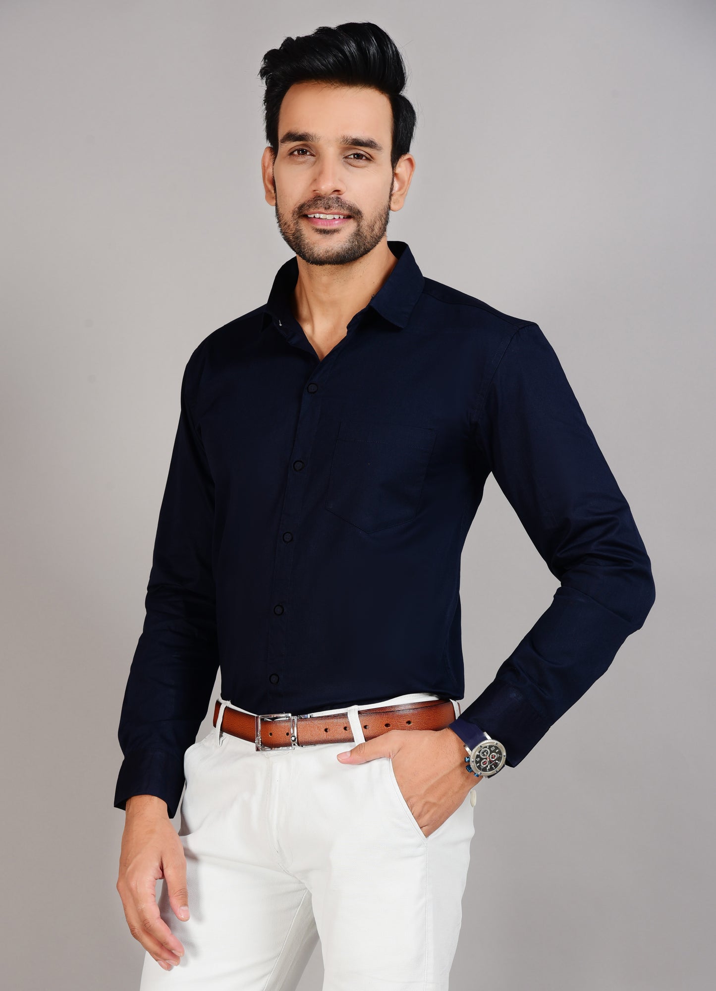 Zabolo Formal Shirt for Men Regular Fit Shirt with Patch Pocket Zabolo