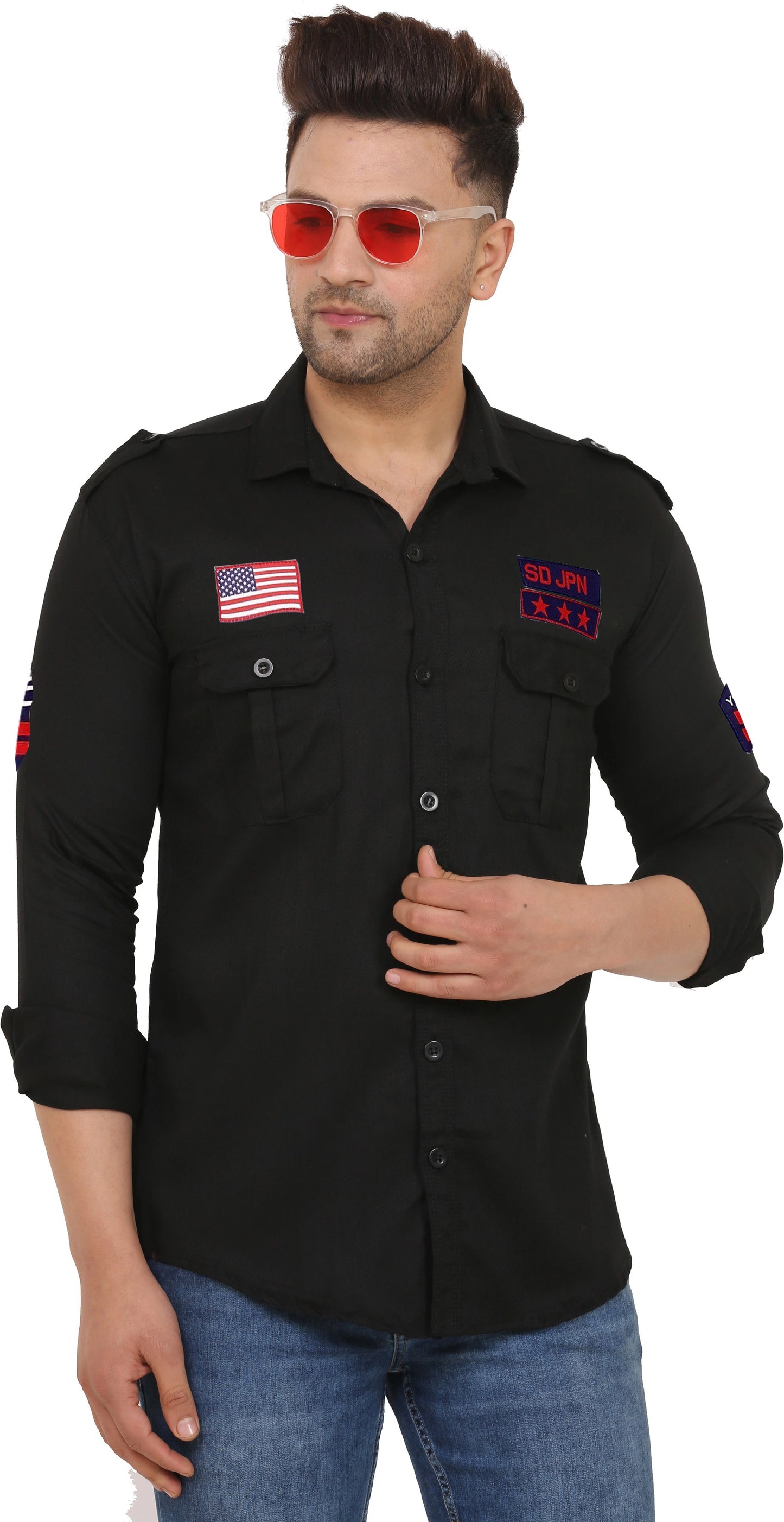 Men's Stylish Cotton Casual Shirt | Affordable and Trendy Fashion ( Black ) Zabolo