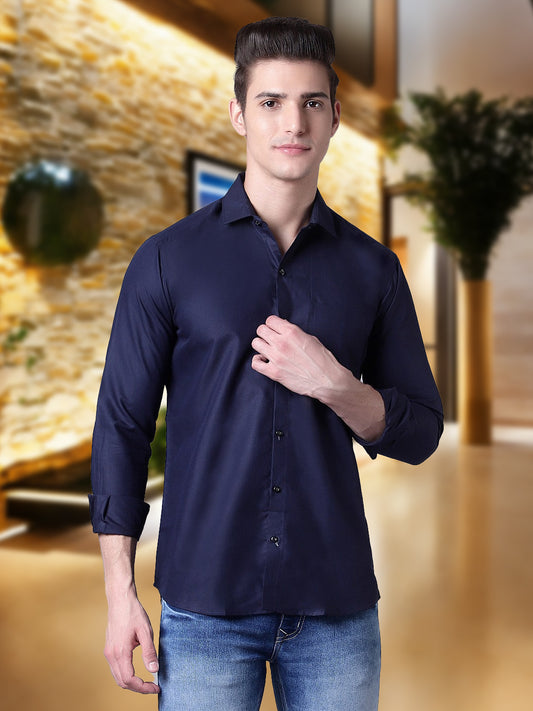 Zabolo Regular Fit Solid Spread Collar Mens Formal Shirt, Full Sleeve Zabolo