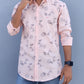 Men Slim Fit Printed Spread Collar Casual Shirt (Color Pink ) Zabolo