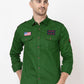 Men Slim Fit Solid Casual Shirt (Green) Zabolo