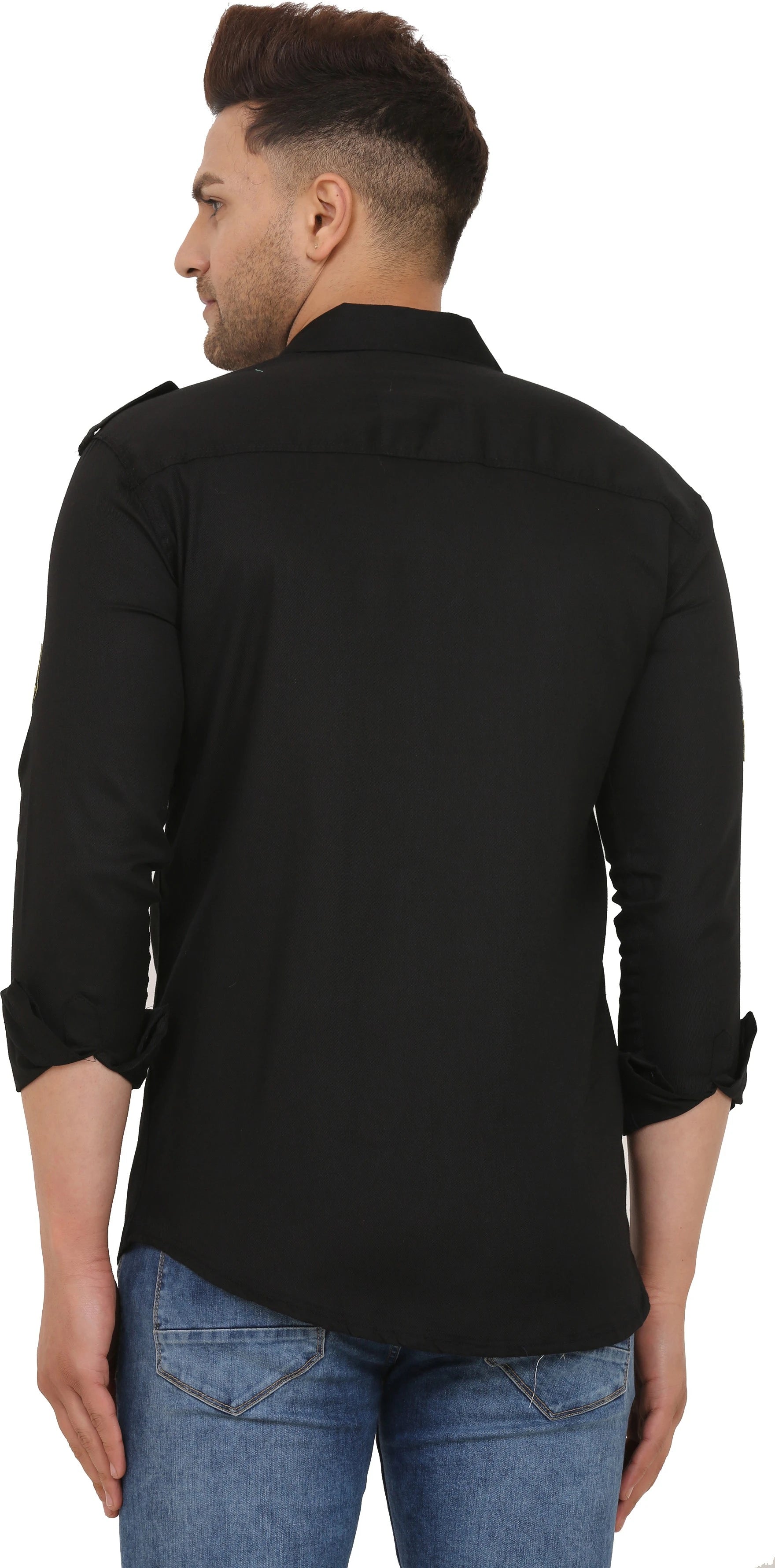 Men's Stylish Cotton Casual Shirt | Affordable and Trendy Fashion ( Black ) Zabolo