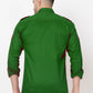 Men Slim Fit Solid Casual Shirt (Green) Zabolo