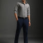 Men Spread Grey Collar Solid Cotton Slim Fit Formal Shirt Zabolo