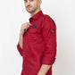 Men Slim Fit Solid Casual Shirt (Maroon) Zabolo