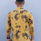 Men Slim Fit Printed Spread Collar Casual Shirt (Brown Shirt Big Flower) Zabolo