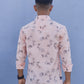 Men Slim Fit Printed Spread Collar Casual Shirt (Color Pink ) Zabolo