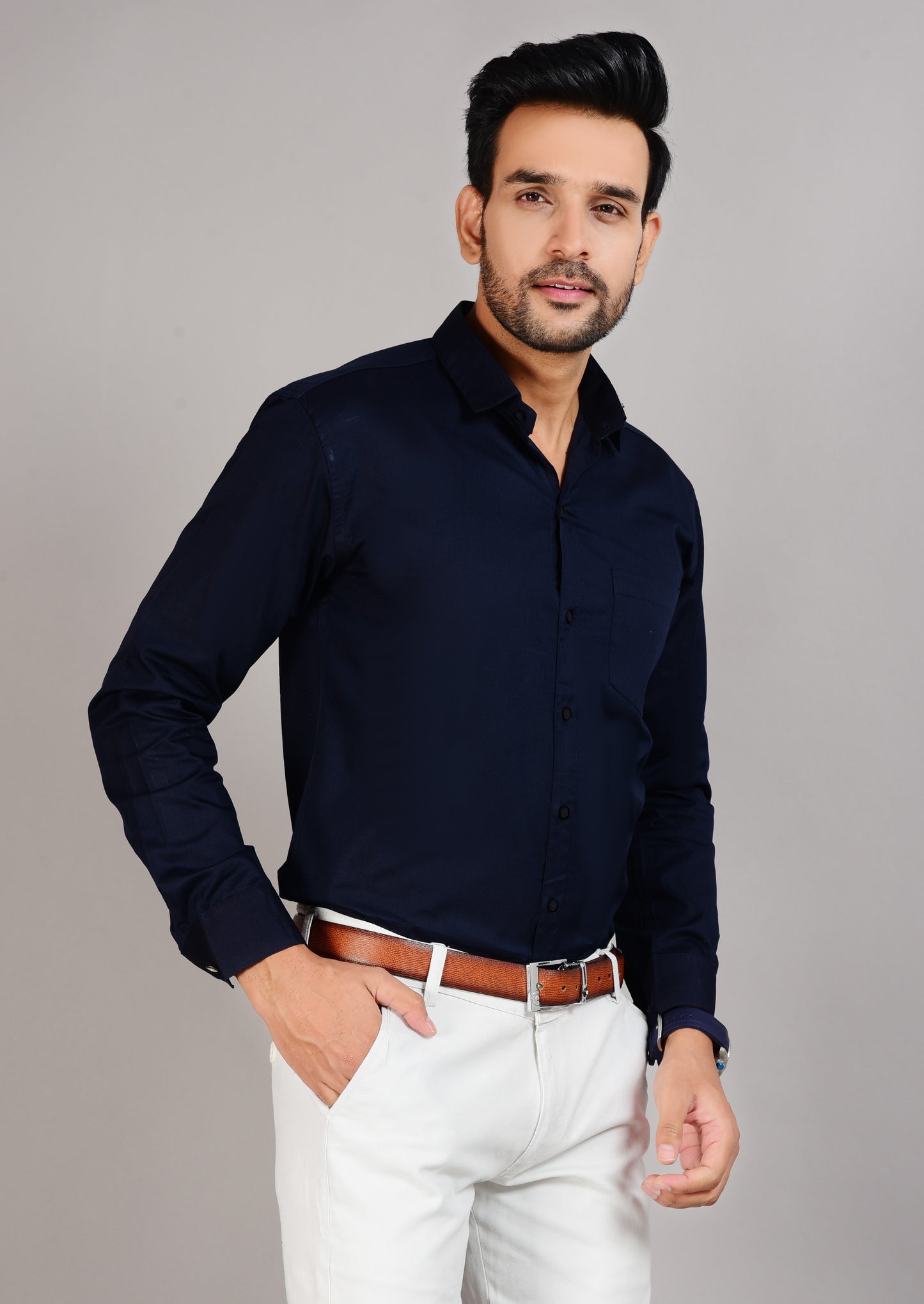 Zabolo Formal Shirt for Men Regular Fit Shirt with Patch Pocket Zabolo