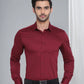 OLMA Men Regular Fit Solid Spread Collar Formal Shirt (Full Sleeve, Maroon) Zabolo