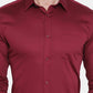 OLMA Men Regular Fit Solid Spread Collar Formal Shirt (Full Sleeve, Maroon) Zabolo
