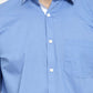 OLMA Men Regular, Slim Fit Solid Slim Collar Casual Shirt (Full Sleeve, Blue) Zabolo