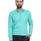 OLMA Men Regular, Slim Fit Solid Spread Collar Casual Shirt (Full Sleeve, Light Green) Zabolo