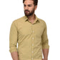 OLMA Men Slim Fit Solid Spread Collar Formal Shirt (Full Sleeve, Khaki) Zabolo