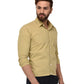 OLMA Men Slim Fit Solid Spread Collar Formal Shirt (Full Sleeve, Khaki) Zabolo