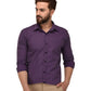OLMA Men Slim Fit Solid Spread Collar Formal Shirt (Full Sleeve, Purple) Zabolo