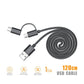 Zabolo 2 in 1 Fast Charging & Sync Portable USB Data Cable 2.4 A, 1.2 Meter (USB Type C & Micro USB Cable) Zabolo