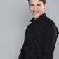 Zabolo Men Regular Fit Solid Spread Collar Formal Shirt (Full Sleeve, Black) Zabolo