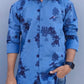 Men Slim Fit Printed Spread Collar Casual Shirt ( Color Dark Blue ) Zabolo