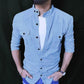 Men Regular Fit Solid Casual Shirt (Sky Blue) Zabolo