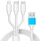 Zabolo 3 in 1 usb Data and Charging cable 1.2 m USB Type C Cable  (Compatible with Fast Charging & Sync Data Cable, White, One Cable) Zabolo