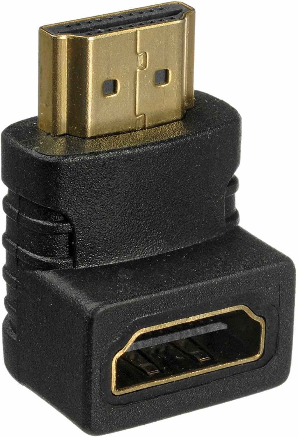 Zabolo HDMI Adapter L Type HDMI Male to HDMI Female Jointer (Compatible with Set top box, HDTV, Black, Gold, One Cable) Zabolo